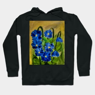 Some abstract blue flowers growing wild Hoodie